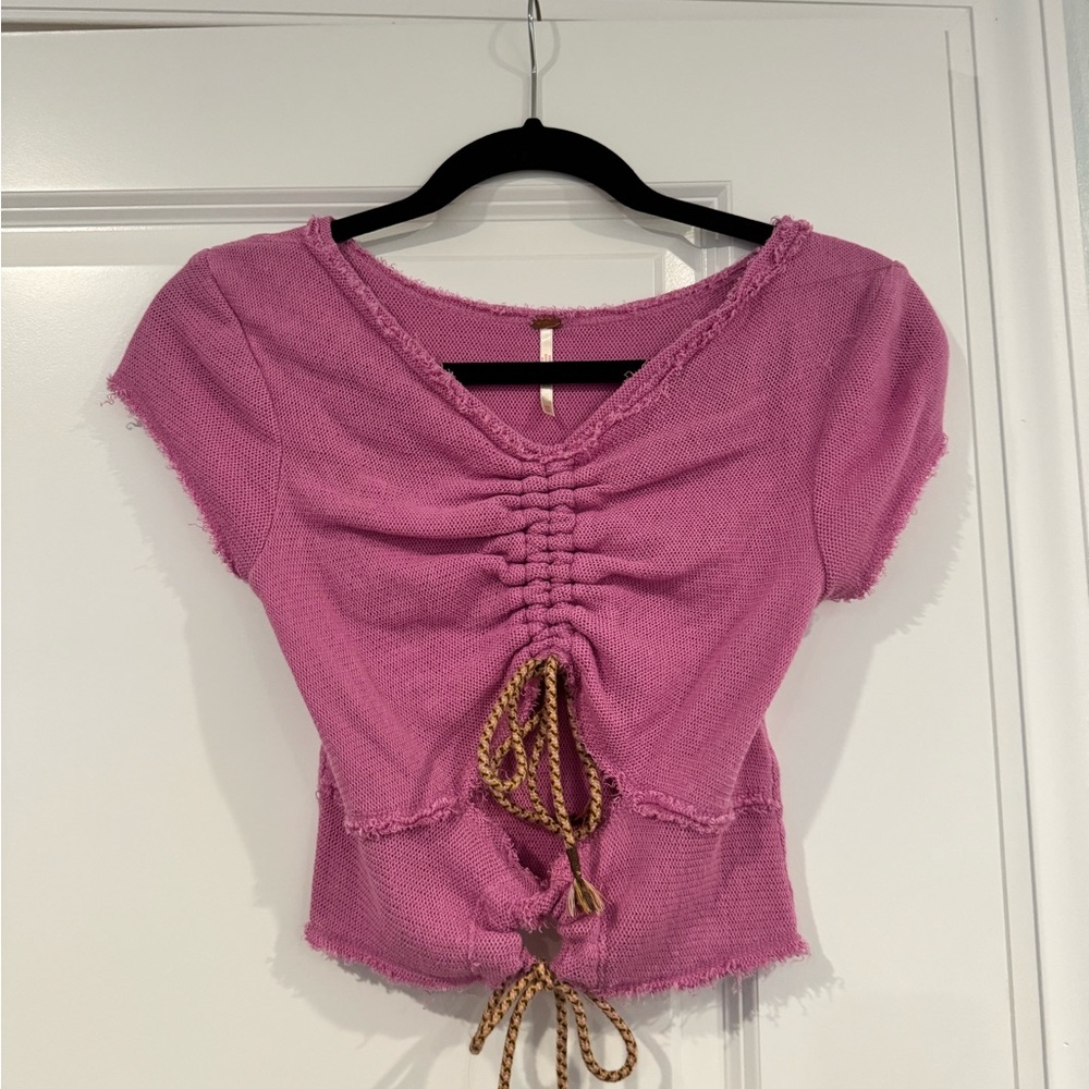 Free People Crop Tie Top